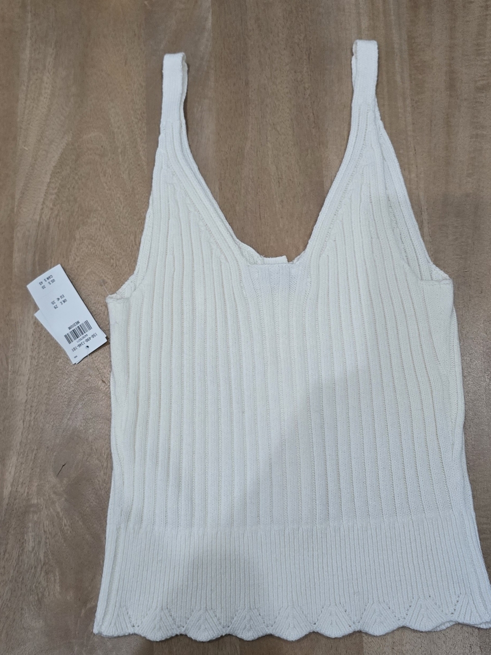 H&M Cream Ribbed Button-Front Knit Tank - Picture 6 of 6